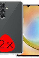 BASEY. Hoes Geschikt voor Samsung A34 Hoesje Siliconen Back Cover Case - Hoesje Geschikt voor Samsung Galaxy A34 Hoes Cover Hoesje - Transparant - 2 Stuks