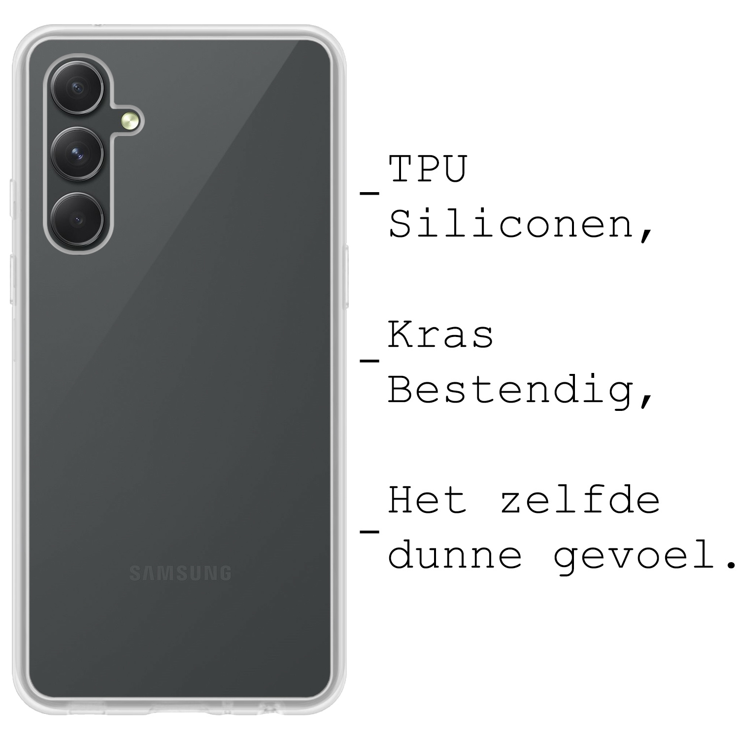 Samsung Galaxy A34 Hoesje Siliconen Back Cover Case - Samsung A34 Hoes Silicone Case Hoesje - Transparant - 2 Stuks