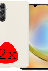 BASEY. Hoes Geschikt voor Samsung A34 Hoesje Siliconen Back Cover Case - Hoesje Geschikt voor Samsung Galaxy A34 Hoes Cover Hoesje - Wit - 2 Stuks