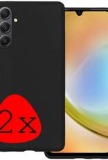 BASEY. Hoes Geschikt voor Samsung A34 Hoesje Siliconen Back Cover Case - Hoesje Geschikt voor Samsung Galaxy A34 Hoes Cover Hoesje - Zwart - 2 Stuks