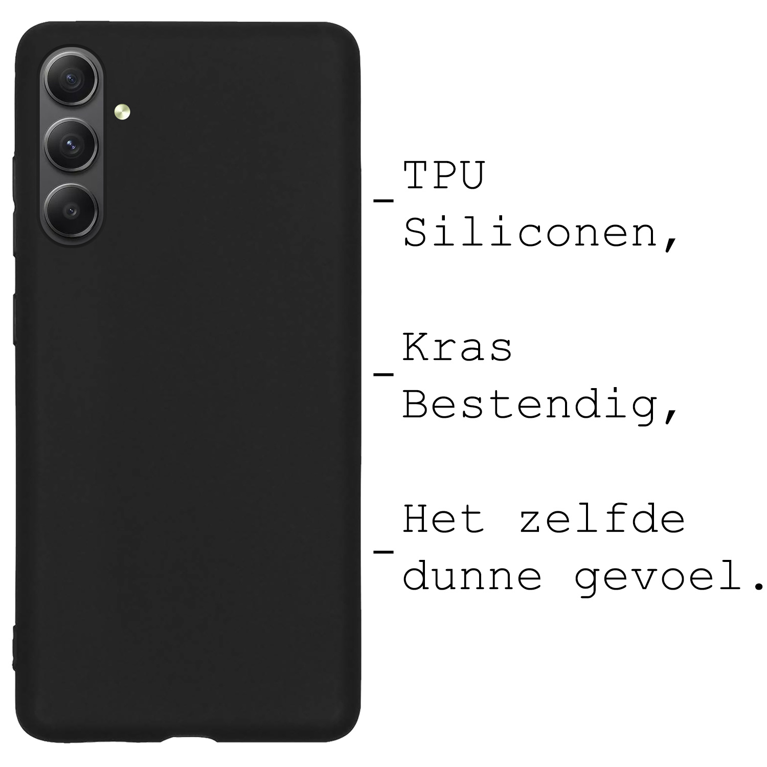 BASEY. Hoes Geschikt voor Samsung A34 Hoesje Siliconen Back Cover Case - Hoesje Geschikt voor Samsung Galaxy A34 Hoes Cover Hoesje - Zwart - 2 Stuks