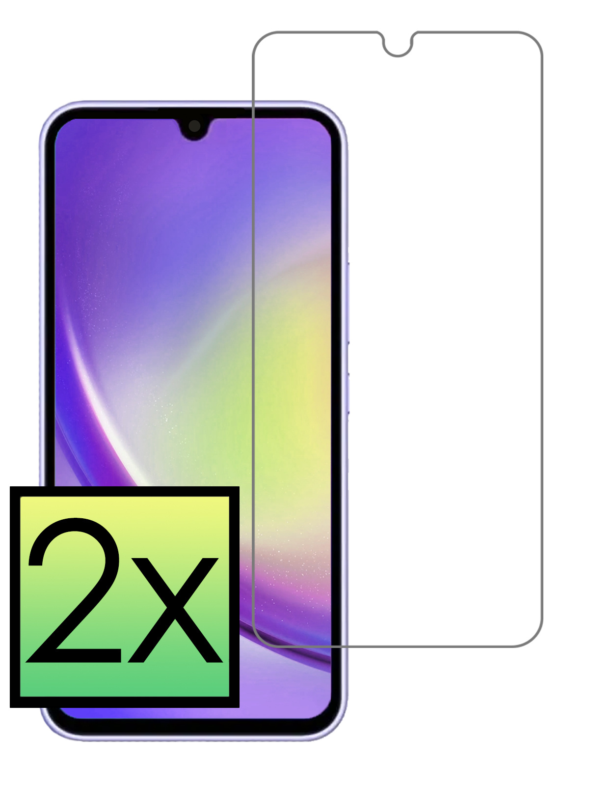 NoXx Screenprotector Geschikt voor Samsung A34 Screenprotector Tempered Glass Gehard Glas Beschermglas - 2x