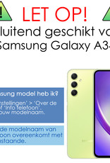 NoXx Screenprotector Geschikt voor Samsung A34 Screenprotector Tempered Glass Gehard Glas Beschermglas - 3x
