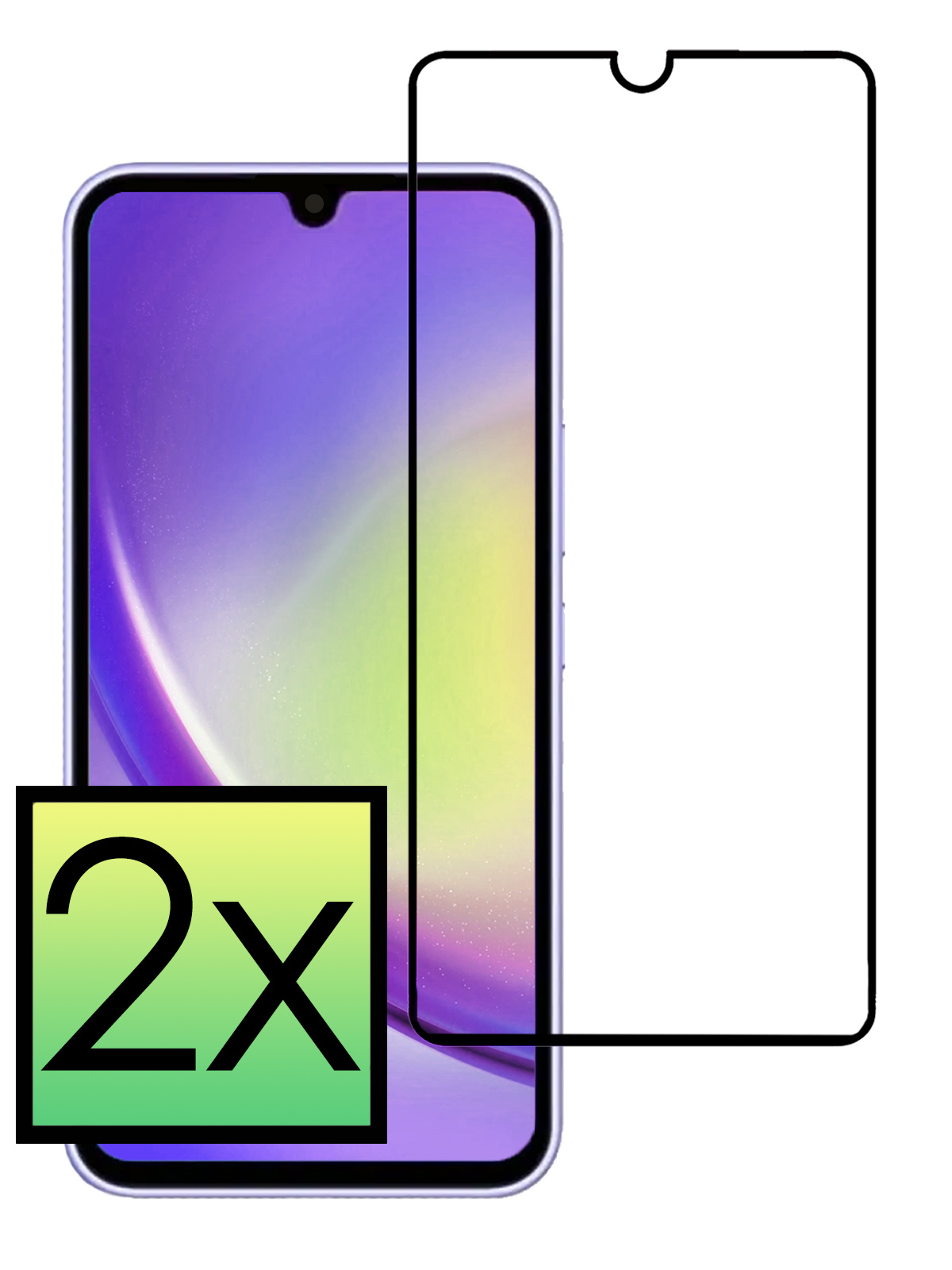 NoXx Screenprotector Geschikt voor Samsung A34 Screenprotector Tempered Glass Gehard Glas Full Cover - 2x