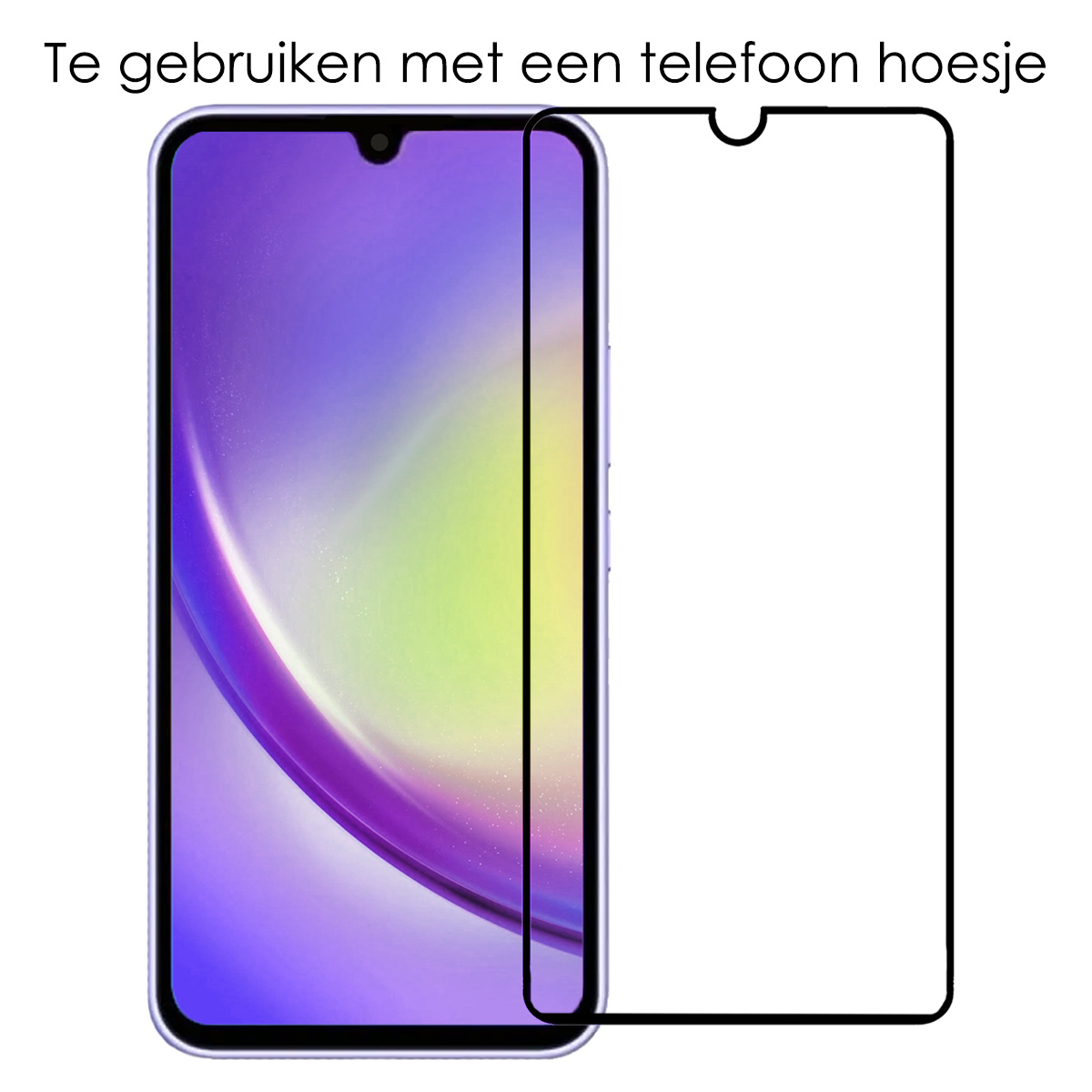 NoXx Screenprotector Geschikt voor Samsung A34 Screenprotector Tempered Glass Gehard Glas Full Cover - 2x