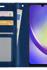 NoXx Hoes Geschikt voor Samsung A34 Hoesje Book Case Hoes Flip Cover Wallet Bookcase - Donkerblauw