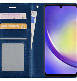 NoXx Samsung Galaxy A34 Hoesje Bookcase - Donkerblauw