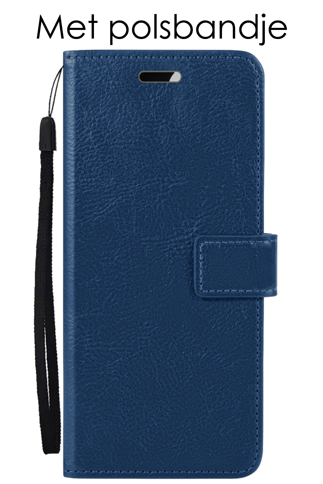 Hoes Geschikt voor Samsung A34 Hoesje Book Case Hoes Flip Cover Wallet Bookcase - Donkerblauw