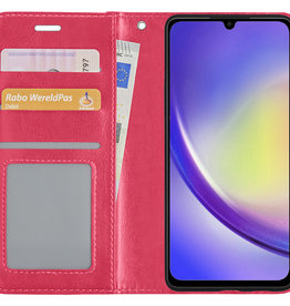 NoXx NoXx Samsung Galaxy A34 Hoesje Bookcase - Donkerroze