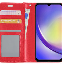 NoXx NoXx Samsung Galaxy A34 Hoesje Bookcase - Rood