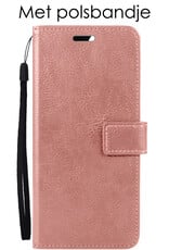Hoes Geschikt voor Samsung A34 Hoesje Book Case Hoes Flip Cover Wallet Bookcase - Rosé goud