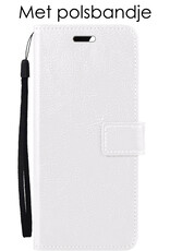 Hoes Geschikt voor Samsung A34 Hoesje Book Case Hoes Flip Cover Wallet Bookcase - Wit