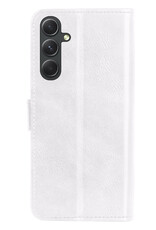 NoXx Hoes Geschikt voor Samsung A34 Hoesje Book Case Hoes Flip Cover Wallet Bookcase - Wit