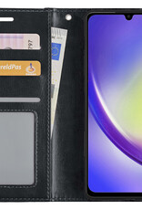 NoXx Hoes Geschikt voor Samsung A34 Hoesje Book Case Hoes Flip Cover Wallet Bookcase - Zwart