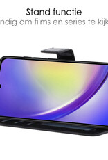 Hoes Geschikt voor Samsung A34 Hoesje Book Case Hoes Flip Cover Wallet Bookcase - Zwart