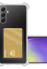 NoXx Hoes Geschikt voor Samsung A34 Hoesje Pasjeshouder Cover Shock Proof Case Siliconen Hoes Met Kaarthouder - Transparant