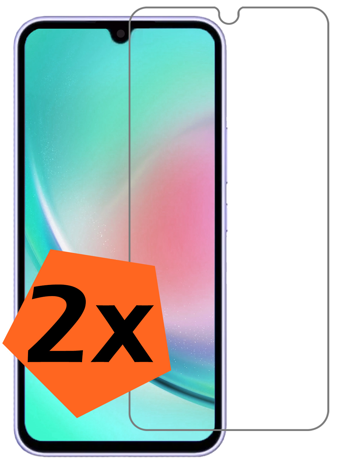 Nomfy Screenprotector Geschikt voor Samsung A34 Screenprotector Bescherm Glas Tempered Glass - Screenprotector Geschikt voor Samsung Galaxy A34 Screen Protector - 2 PACK