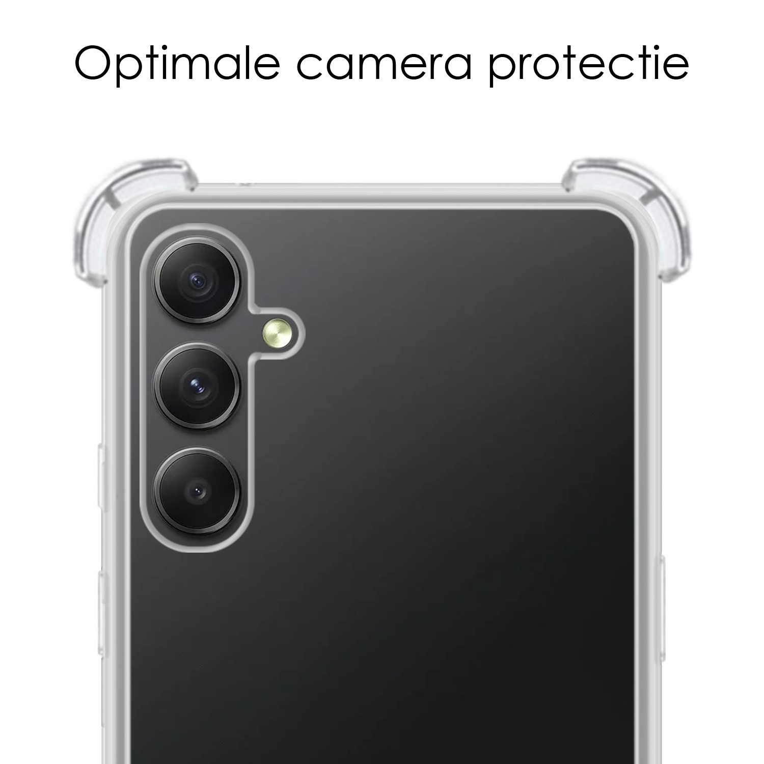 NoXx Hoes Geschikt voor Samsung A34 Hoesje Siliconen Cover Shock Proof Back Case Shockproof Hoes - Transparant