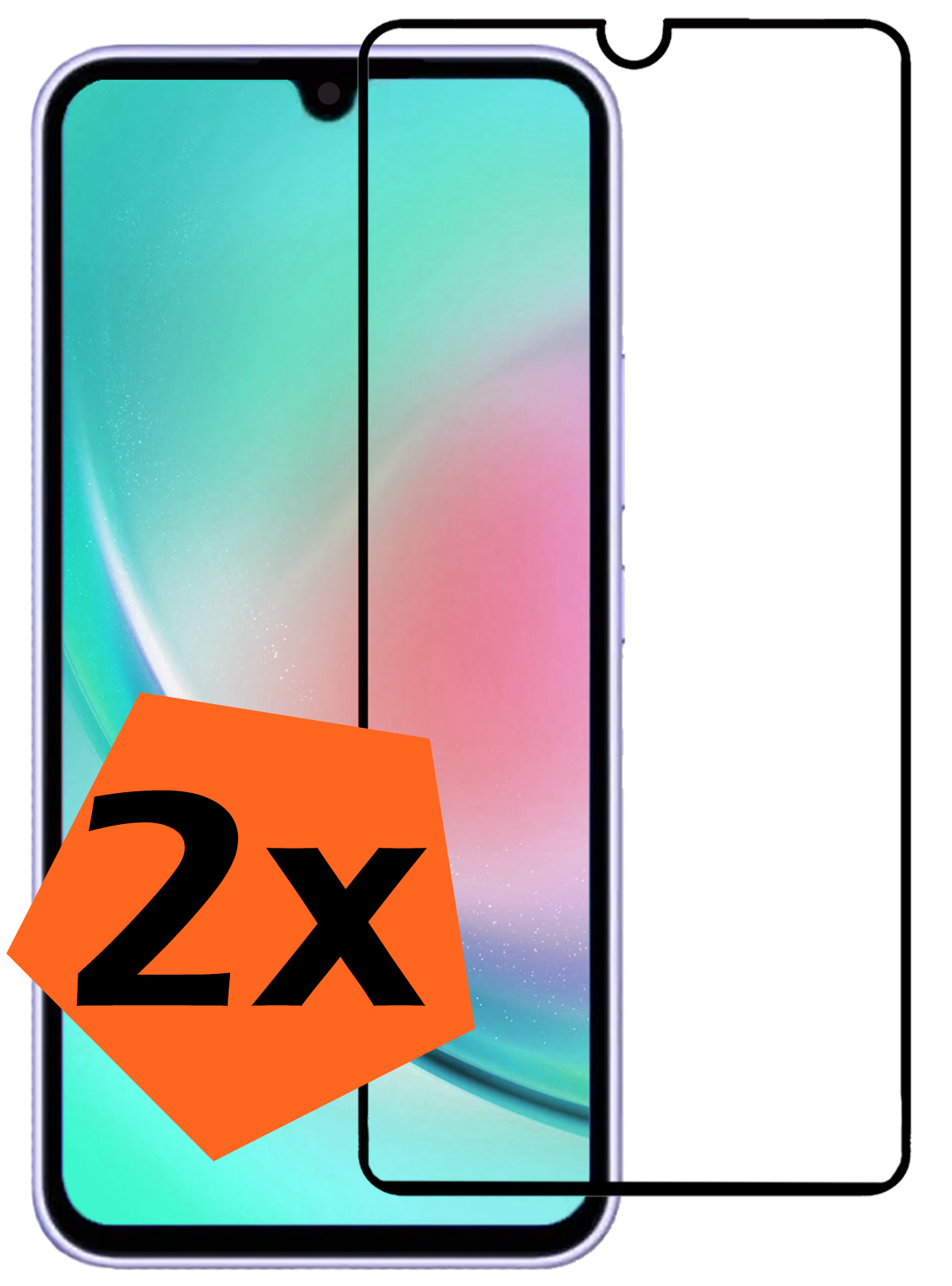 Nomfy Screenprotector Geschikt voor Samsung A34 Screenprotector Bescherm Glas - Screenprotector Geschikt voor Samsung Galaxy A34 Screen Protector Tempered Glass Full Screen Full Cover - 2 PACK