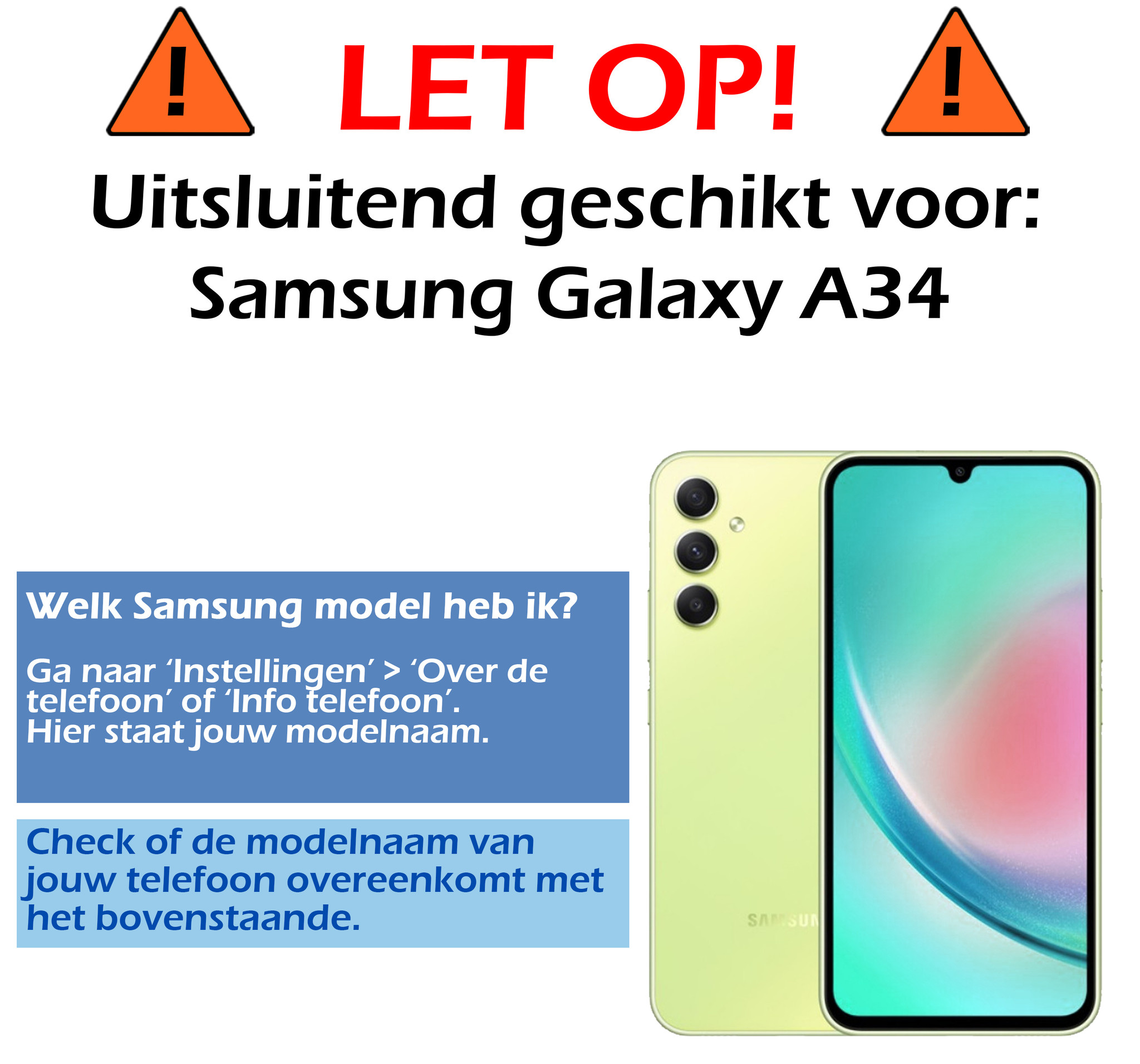 Samsung A34 Screenprotector Bescherm Glas Tempered Glass Full Cover - Samsung Galaxy A34 Screen Protector - 3x