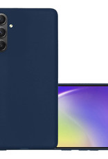NoXx Hoes Geschikt voor Samsung A34 Hoesje Cover Siliconen Back Case Hoes - Donkerblauw