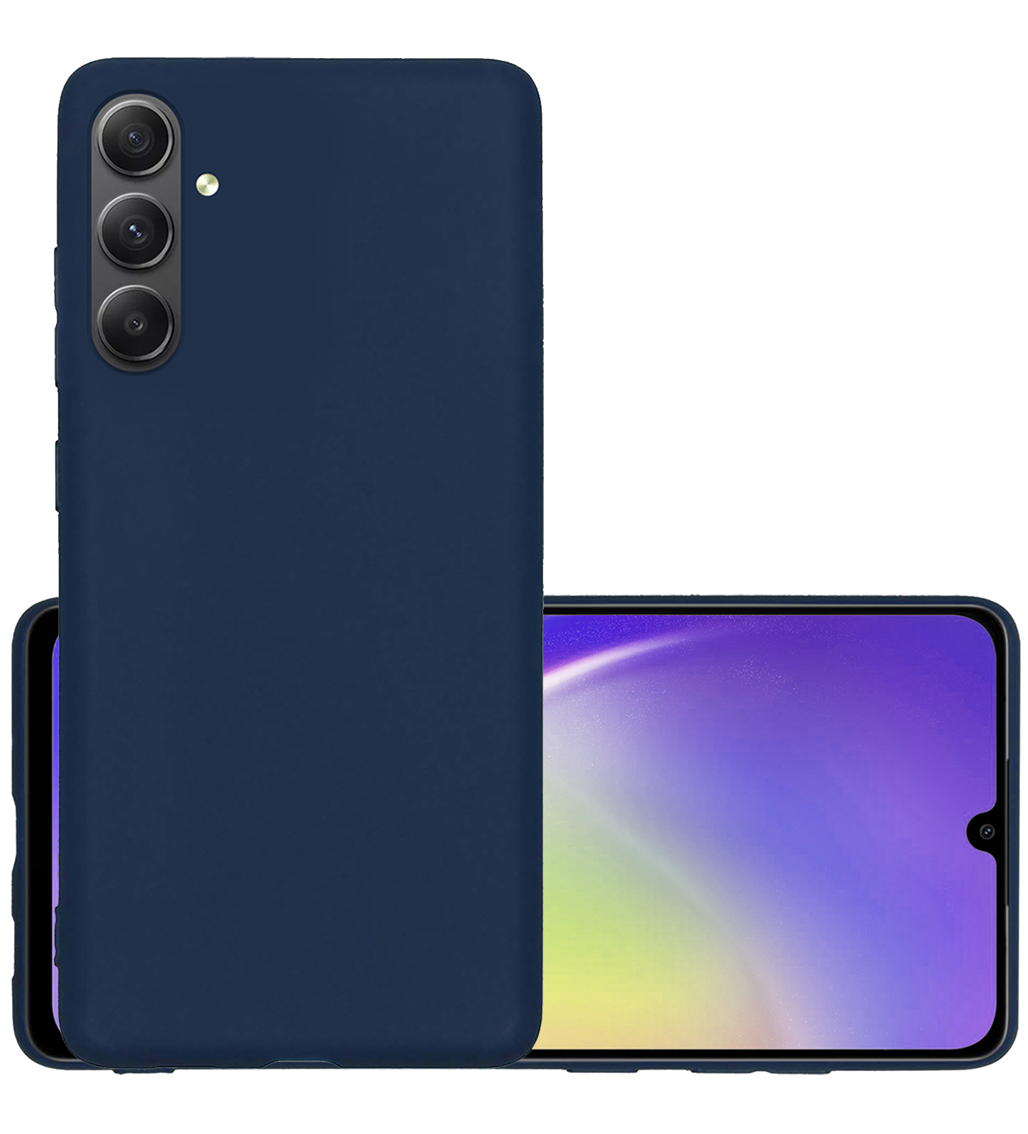 NoXx Hoes Geschikt voor Samsung A34 Hoesje Cover Siliconen Back Case Hoes - Donkerblauw