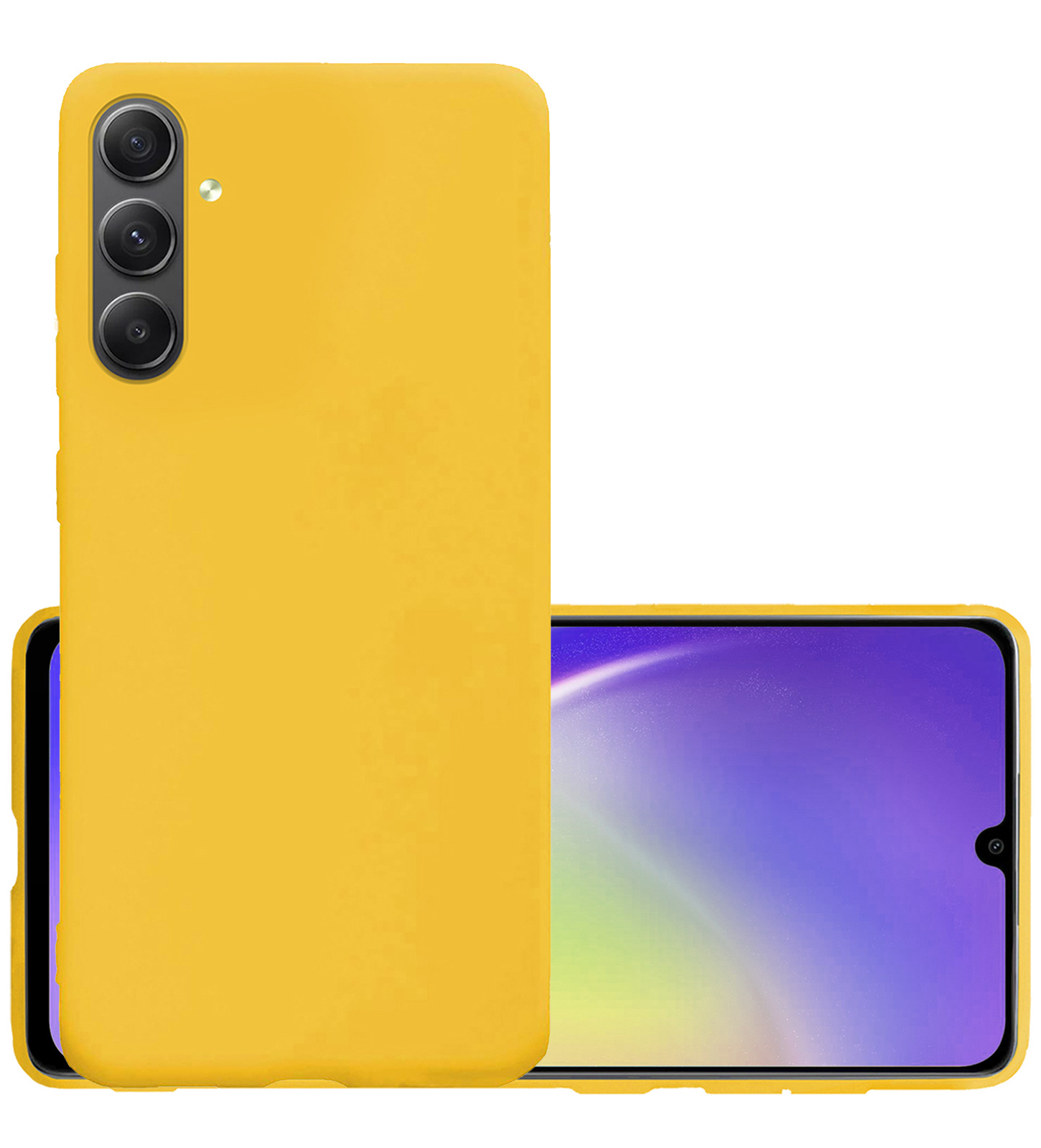 NoXx Hoes Geschikt voor Samsung A34 Hoesje Cover Siliconen Back Case Hoes - Geel