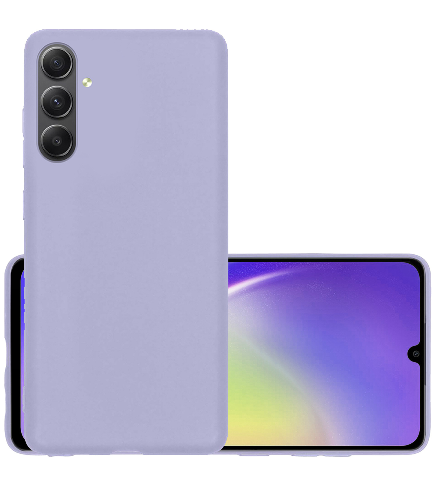 NoXx Hoes Geschikt voor Samsung A34 Hoesje Cover Siliconen Back Case Hoes - Lila
