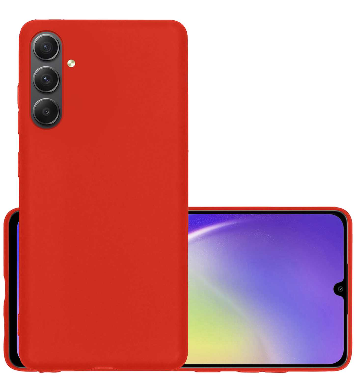 Samsung Galaxy A34 Hoesje Back Cover Siliconen Case Hoes - Rood