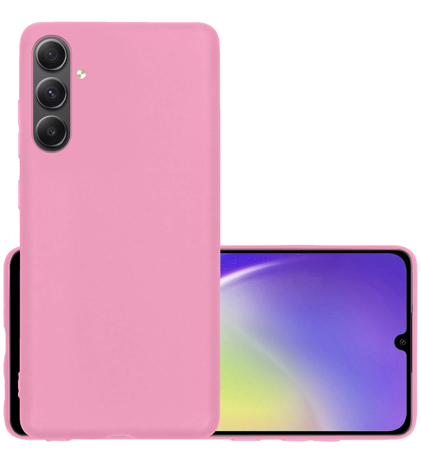 NoXx Hoes Geschikt voor Samsung A34 Hoesje Cover Siliconen Back Case Hoes - Lichtroze