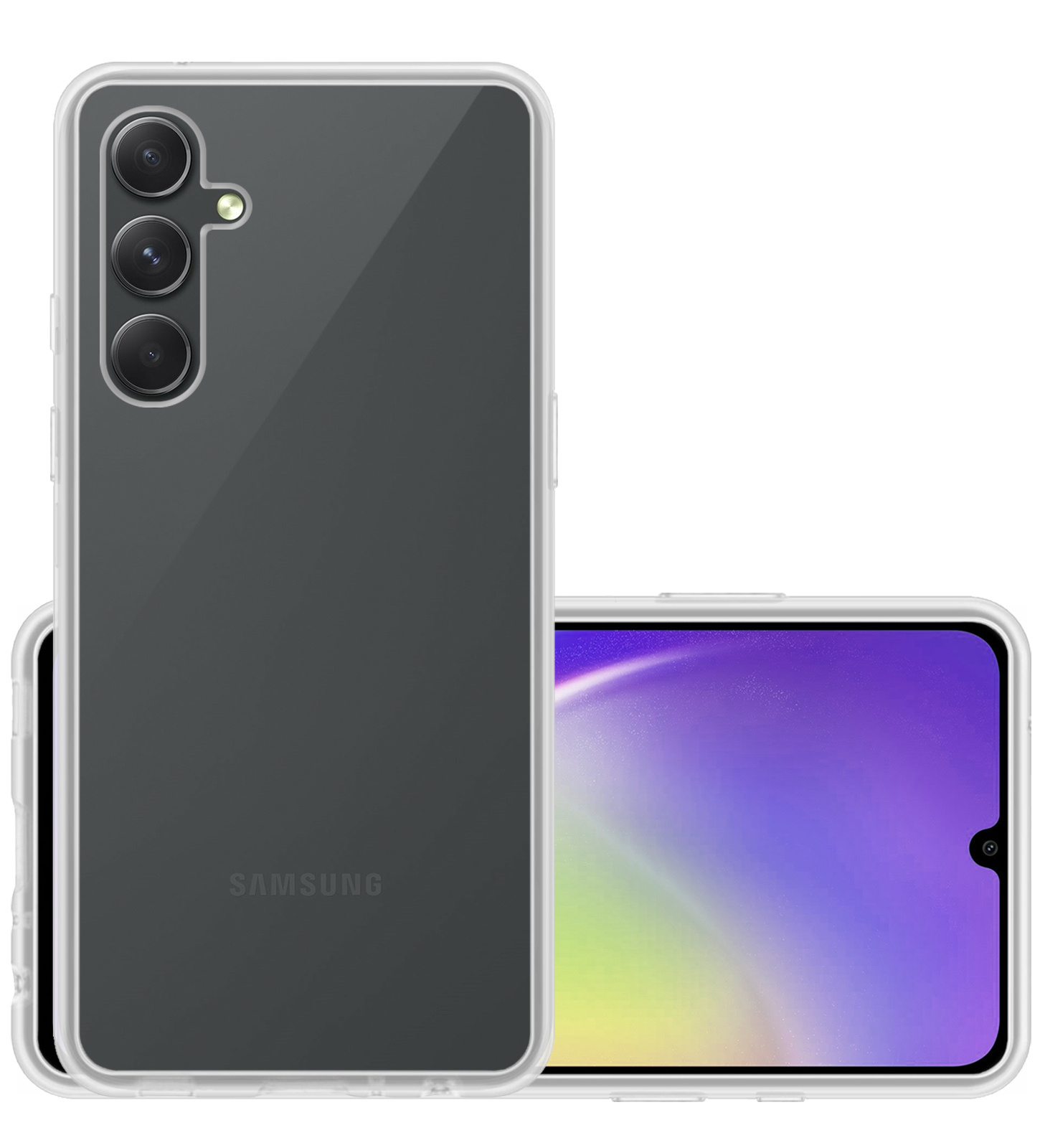 NoXx Hoes Geschikt voor Samsung A34 Hoesje Cover Siliconen Back Case Hoes - Transparant