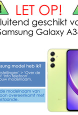 NoXx Hoes Geschikt voor Samsung A34 Hoesje Cover Siliconen Back Case Hoes - Transparant