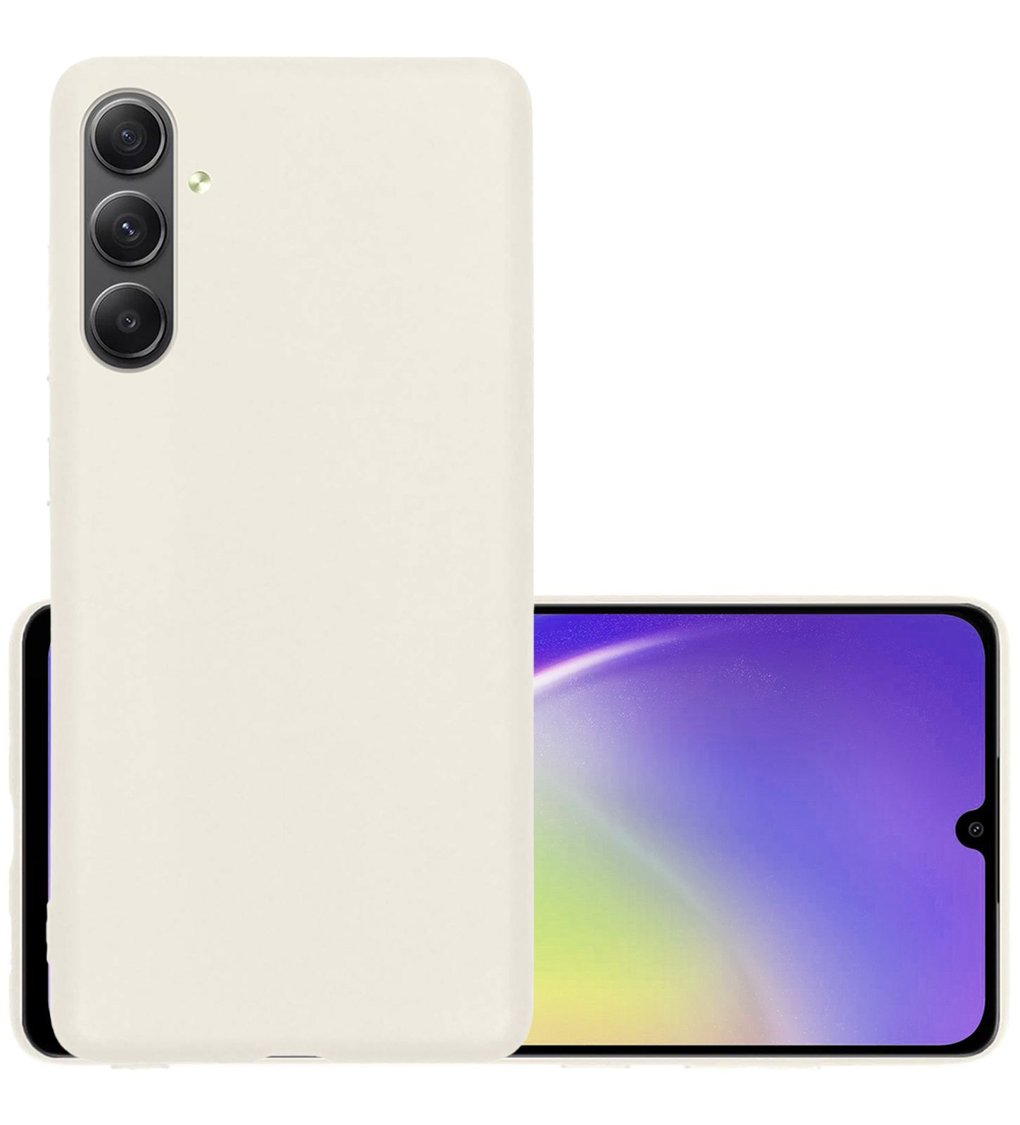 NoXx Hoes Geschikt voor Samsung A34 Hoesje Cover Siliconen Back Case Hoes - Wit