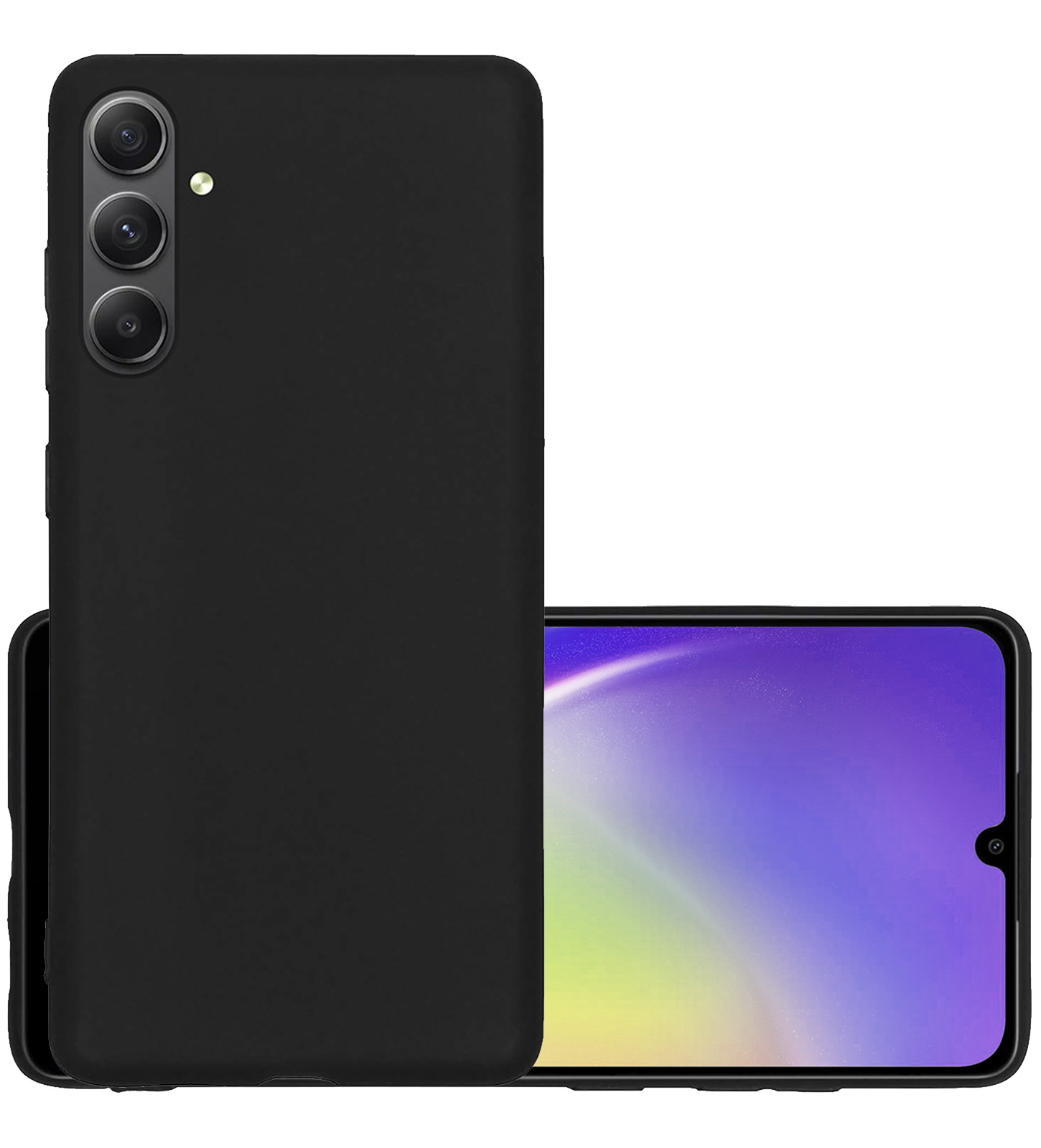 NoXx Hoes Geschikt voor Samsung A34 Hoesje Cover Siliconen Back Case Hoes - Zwart