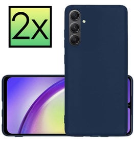 NoXx NoXx Samsung Galaxy A34 Hoesje Siliconen - Donkerblauw - 2 PACK