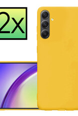 NoXx Hoes Geschikt voor Samsung A34 Hoesje Cover Siliconen Back Case Hoes - Geel - 2x