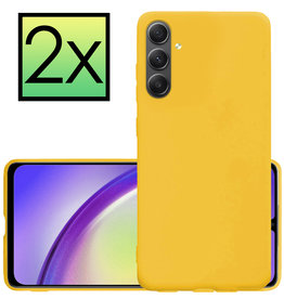 NoXx NoXx Samsung Galaxy A34 Hoesje Siliconen - Geel - 2 PACK