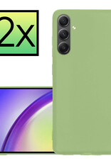 NoXx Hoes Geschikt voor Samsung A34 Hoesje Cover Siliconen Back Case Hoes - Groen - 2x