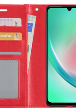 Hoesje Geschikt voor Samsung A34 Hoes Bookcase Flipcase Book Cover - Hoes Geschikt voor Samsung Galaxy A34 Hoesje Book Case - Rood