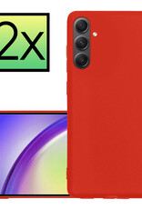 Samsung Galaxy A34 Hoesje Back Cover Siliconen Case Hoes - Rood - 2x