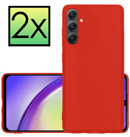 NoXx Samsung Galaxy A34 Hoesje Siliconen - Rood - 2 PACK