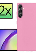 Samsung Galaxy A34 Hoesje Back Cover Siliconen Case Hoes - Licht Roze - 2x