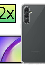 NoXx Hoes Geschikt voor Samsung A34 Hoesje Cover Siliconen Back Case Hoes - Transparant - 2x