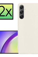 NoXx Hoes Geschikt voor Samsung A34 Hoesje Cover Siliconen Back Case Hoes - Wit - 2x