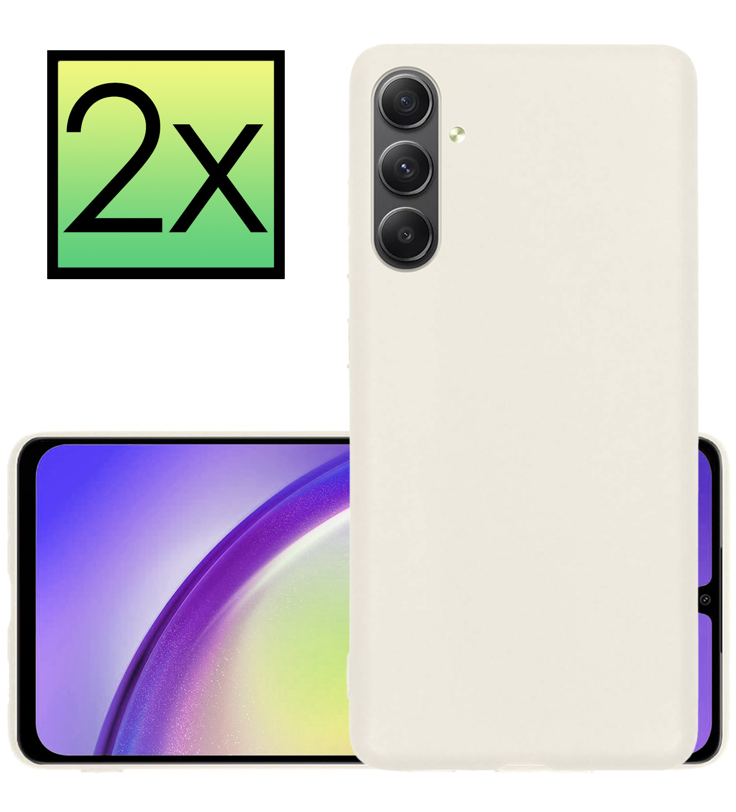 NoXx Hoes Geschikt voor Samsung A34 Hoesje Cover Siliconen Back Case Hoes - Wit - 2x