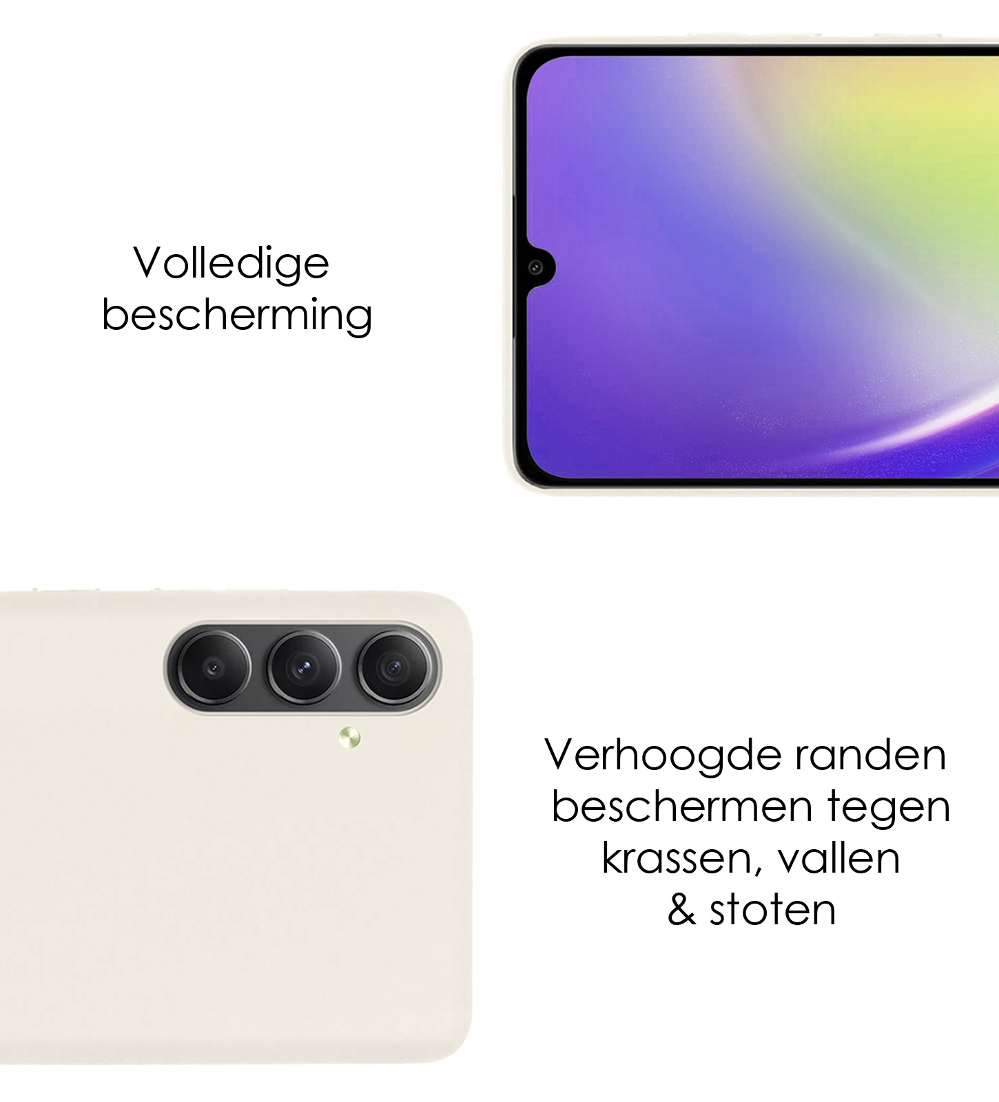 NoXx Hoes Geschikt voor Samsung A34 Hoesje Cover Siliconen Back Case Hoes - Wit - 2x