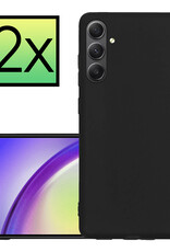 NoXx Hoes Geschikt voor Samsung A34 Hoesje Cover Siliconen Back Case Hoes - Zwart - 2x