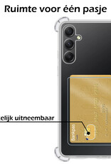 Nomfy Hoesje Geschikt voor Samsung A34 Hoesje Pasjeshouder Shockproof Pas Houder - Hoesje Geschikt voor Samsung Galaxy A34 Hoes Met Kaarthouder - Transparant