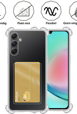 Nomfy Hoesje Geschikt voor Samsung A34 Hoesje Pasjeshouder Shockproof Pas Houder - Hoesje Geschikt voor Samsung Galaxy A34 Hoes Met Kaarthouder - Transparant - 2 PACK