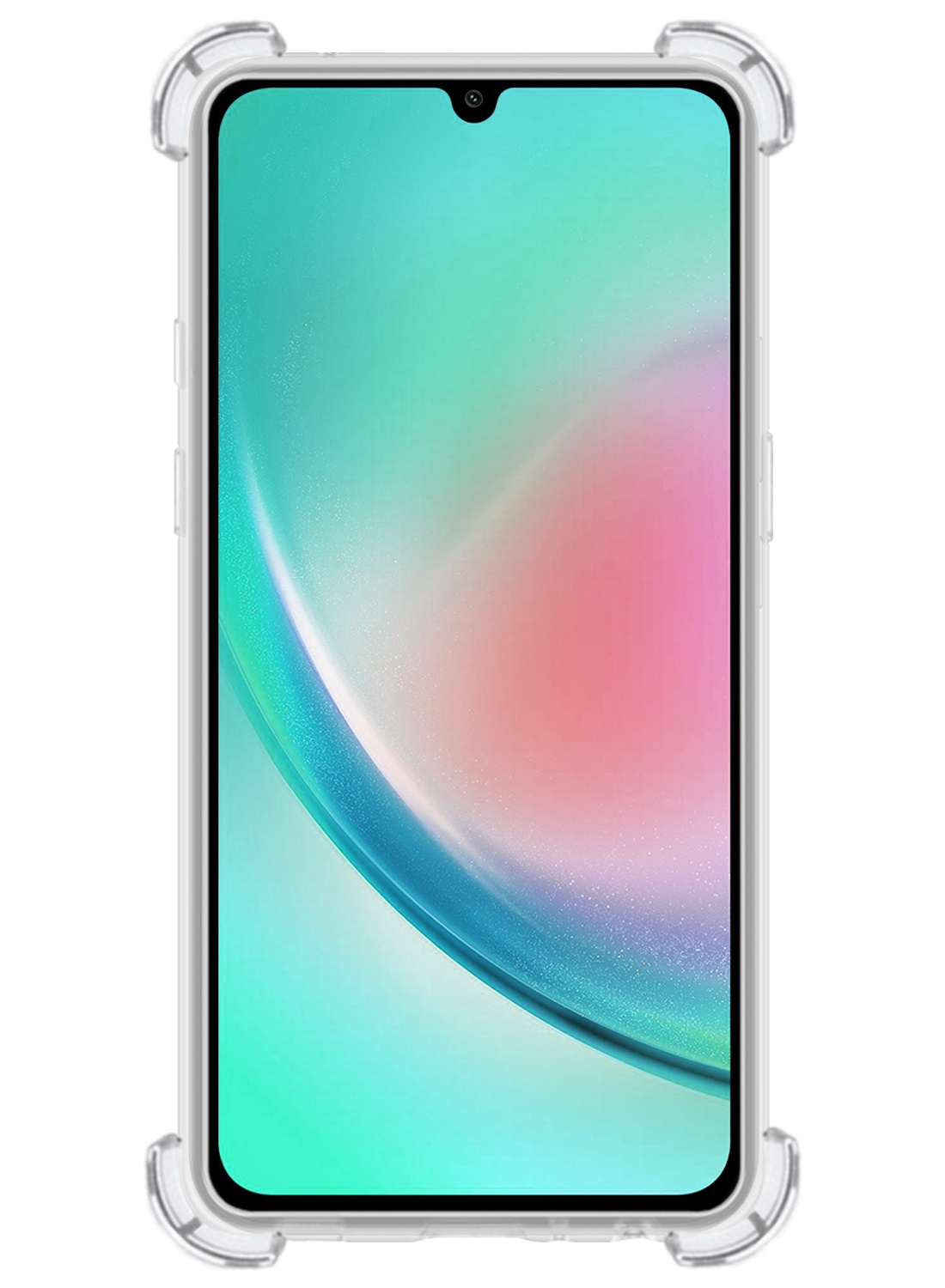 Nomfy Hoesje Geschikt voor Samsung A34 Hoesje Pasjeshouder Shockproof Pas Houder - Hoesje Geschikt voor Samsung Galaxy A34 Hoes Met Kaarthouder - Transparant - 2 PACK